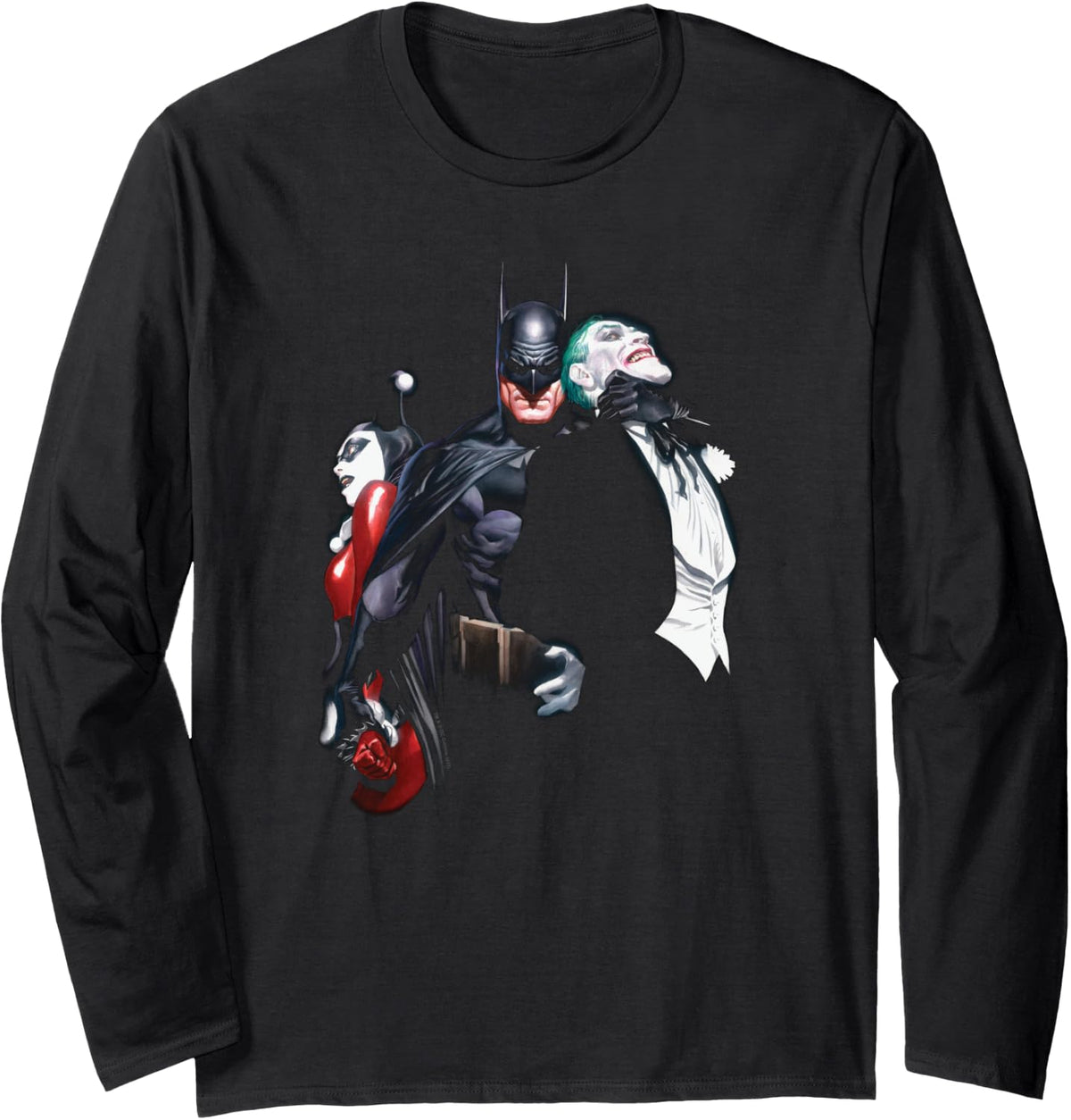 Batman Joker Harley Choke Longsleeve T Shirt Long Sleeve Long Sleeve T Shirt Premium Print Everyday Wear