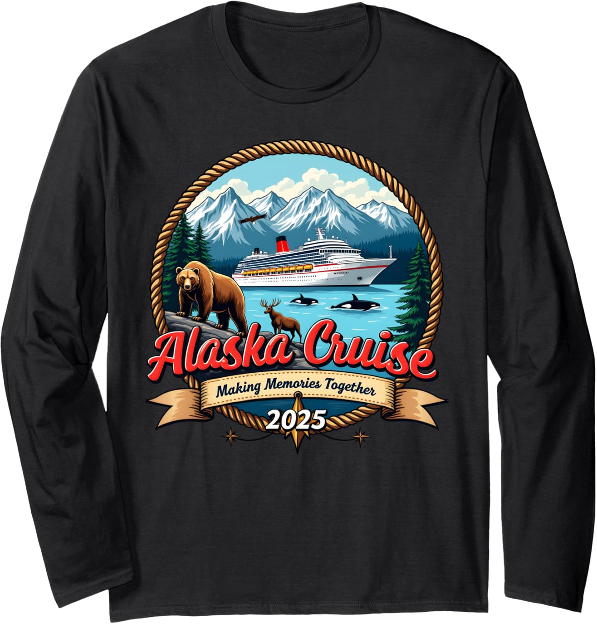 Group Trip Alaska Cruise 2025 Matching Family Friends Long Sleeve 7