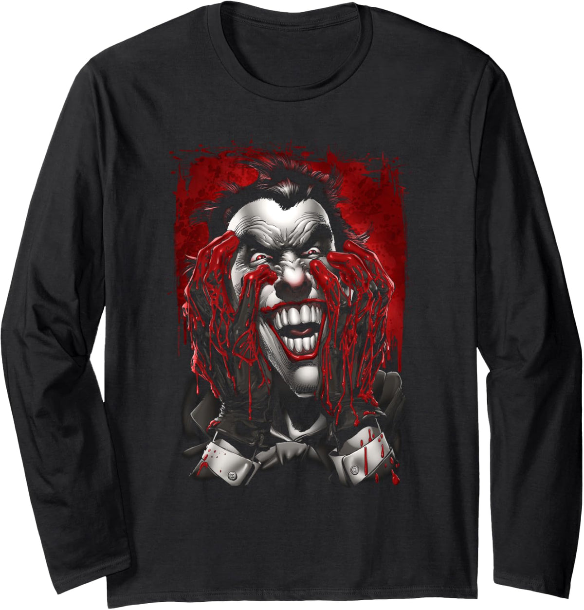 Batman Joker Blood in Hands Long Sleeve Long Sleeve T Shirt Comfort Fit Fan Favorite
