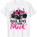 Monster Truck Cool Boys Wear Pink Breast Cancer Awareness Apparel | Premium Quality | Aesthetic Design