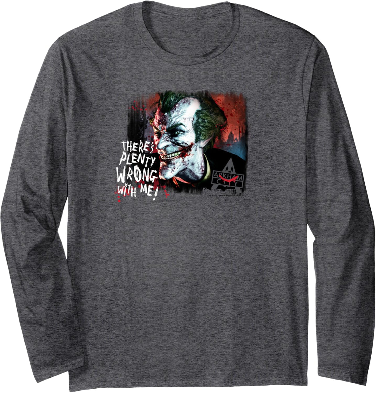 Batman Arkham City The Joker Plenty Wrong Long Sleeve Long Sleeve T Shirt Streetwear Style Hot Right Now