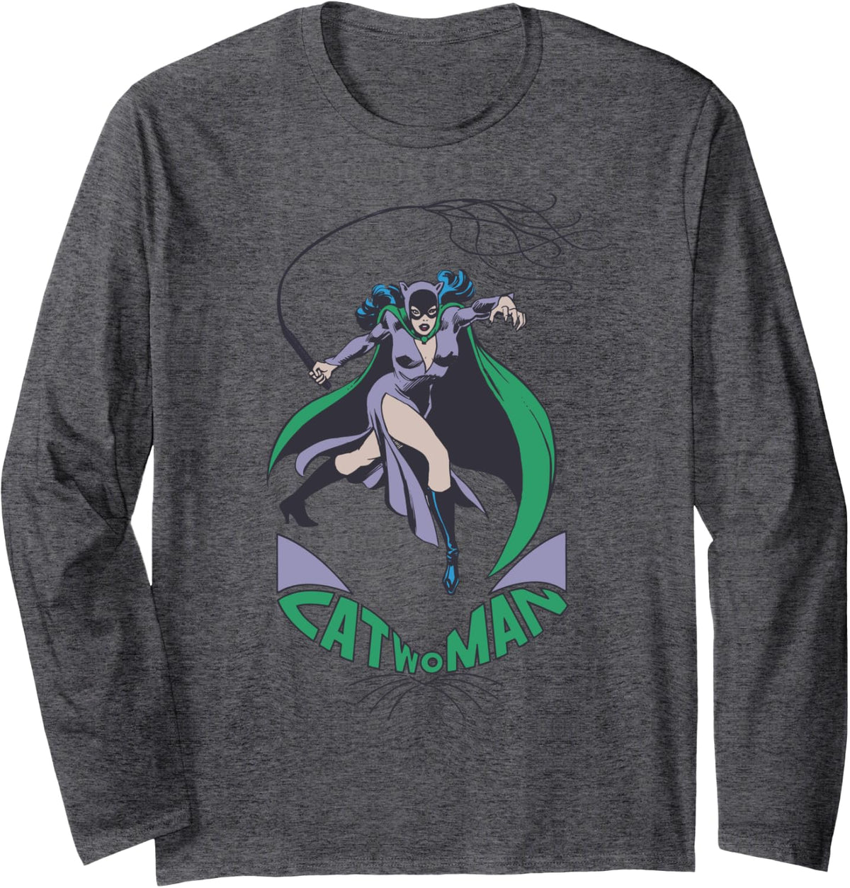Batman Catwoman with a Whip Long Sleeve Long Sleeve T Shirt Streetwear Style Gift Ready