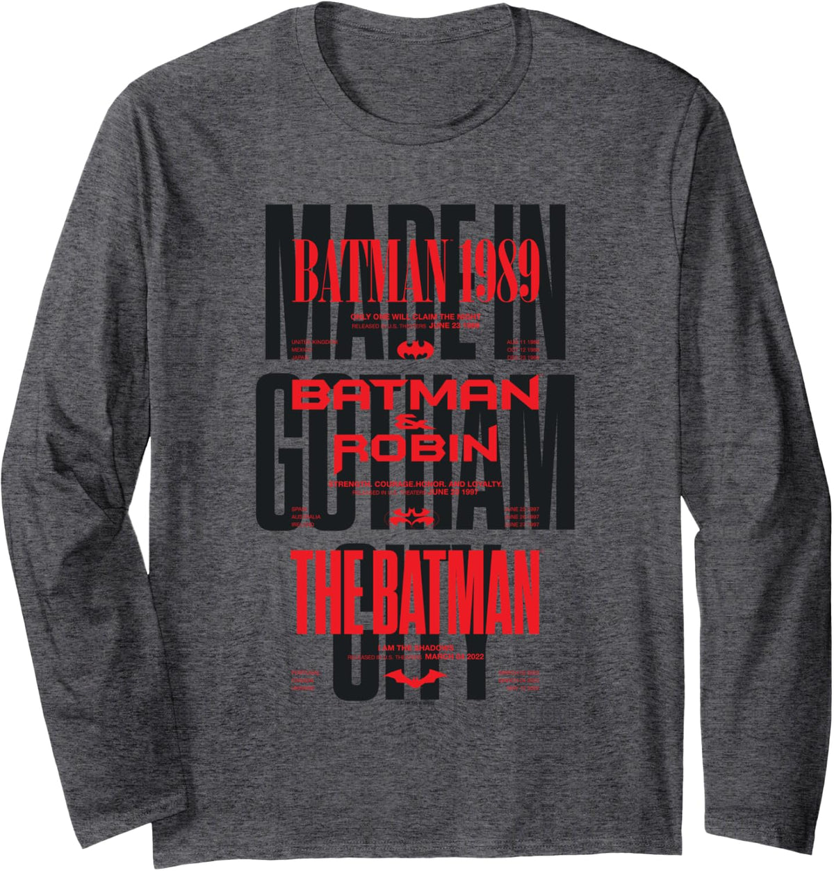 DC Comics Batman Made In Gotham Classic Movie Quotes V2 Long Sleeve Long Sleeve T Shirt Streetwear Style US Top Pick