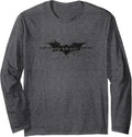 Batman Dark Knight Rises Scratched Logo Longsleeve T Shirt Long Sleeve Long Sleeve T Shirt Comfort Fit US Top Pick