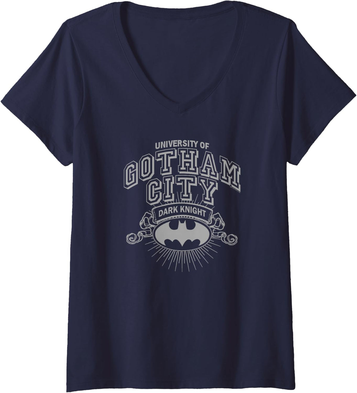 Womens Batman University of Gotham V Neck Apparel Comfort Fit Best Seller Look