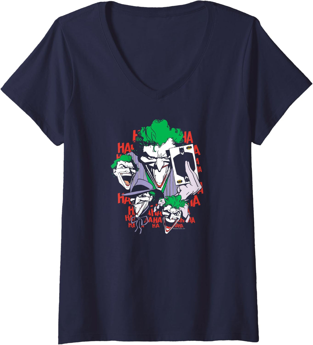 Womens Batman The Joker Four of a Kind V Neck Apparel Premium Print Everyday Wear