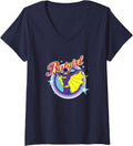 Batman Batgirl Epic Colorful 70 s Style Big Chest Portrait V Neck Apparel Premium Print Gift Ready