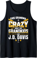 Grandma Crazy for J.D. Davis Oakland Baseball MLBPA Tank Top Tank Top | Aesthetic Design