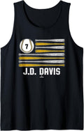 Baseball American Flag J.D. Davis Oakland Baseball MLBPA Tank Top Tank Top | Premium Quality