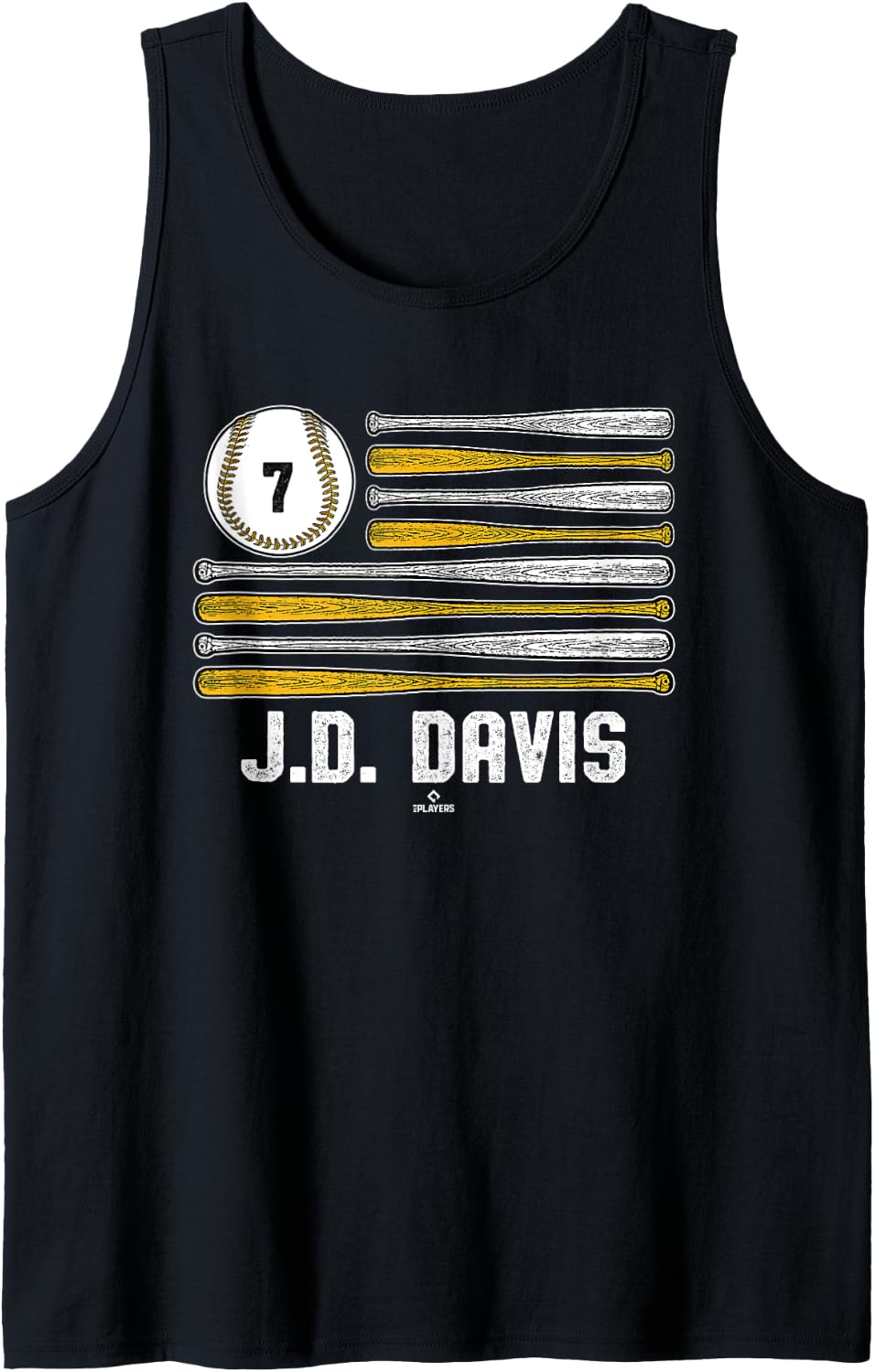 Baseball American Flag J.D. Davis Oakland Baseball MLBPA Tank Top Tank Top | Premium Quality
