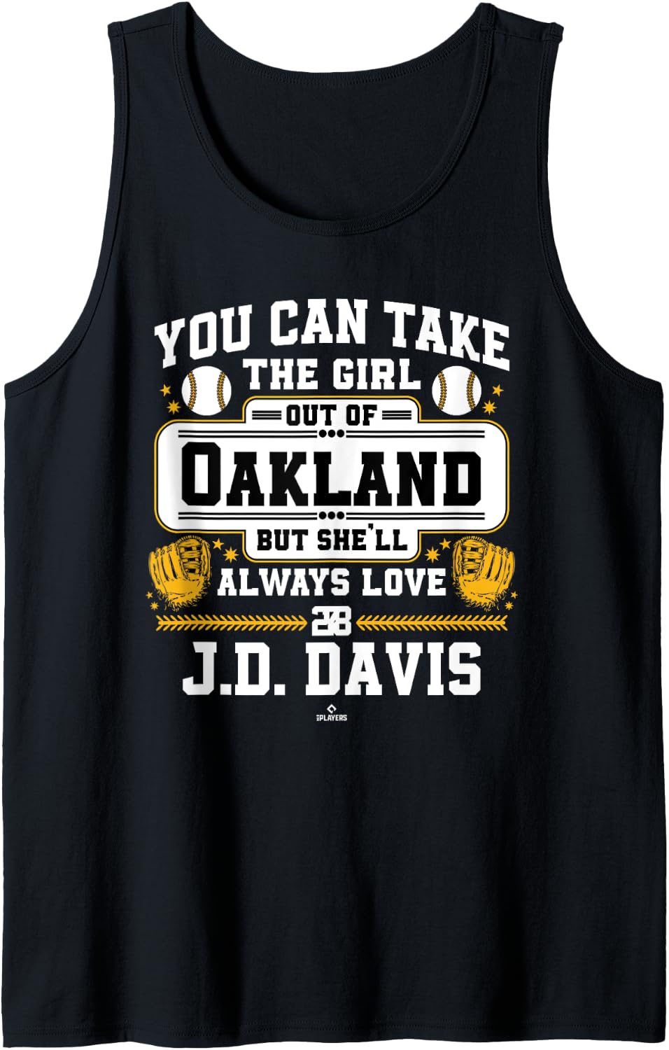 She'll Always Love J.D. Davis Oakland Baseball MLBPA Tank Top Tank Top | Premium Quality