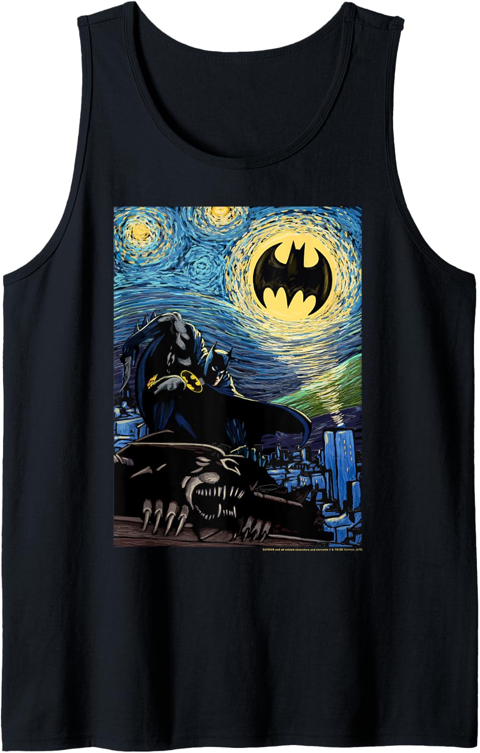 DC Comics Batman Starry Night Style Painting Tank Top Tank Top Streetwear Style Fan Favorite
