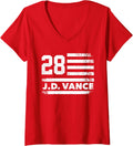 Womens Vance 2028 JD Vance 2028 President American Flag USA Flag V-Neck Apparel | Best Seller Pick