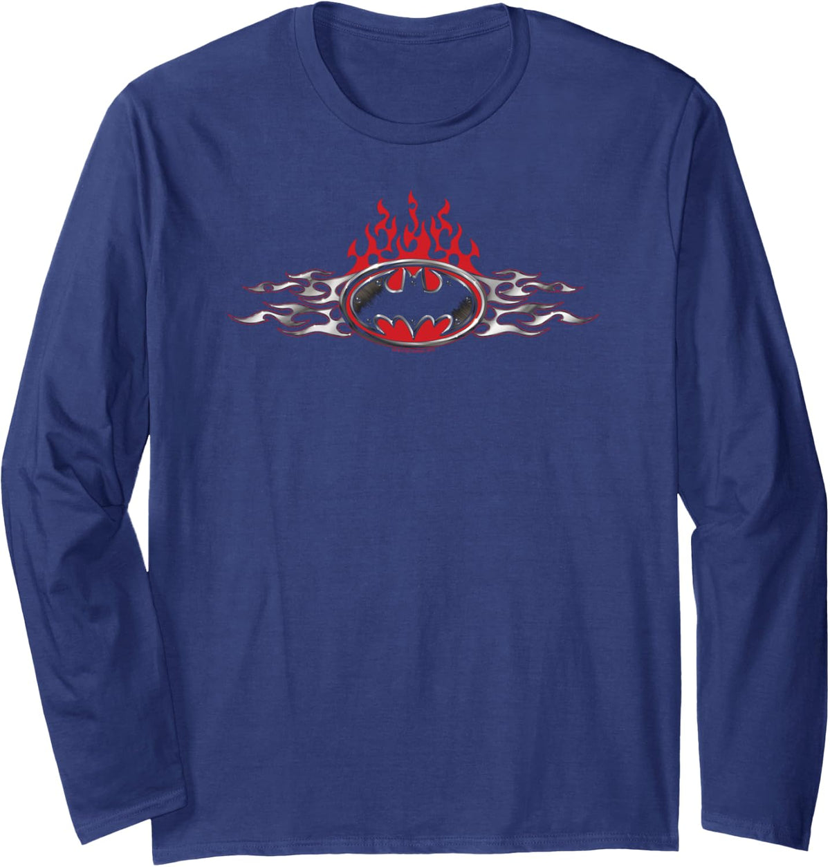 Batman Steel Flames Logo Long Sleeve Long Sleeve T Shirt Premium Print Best Seller Look