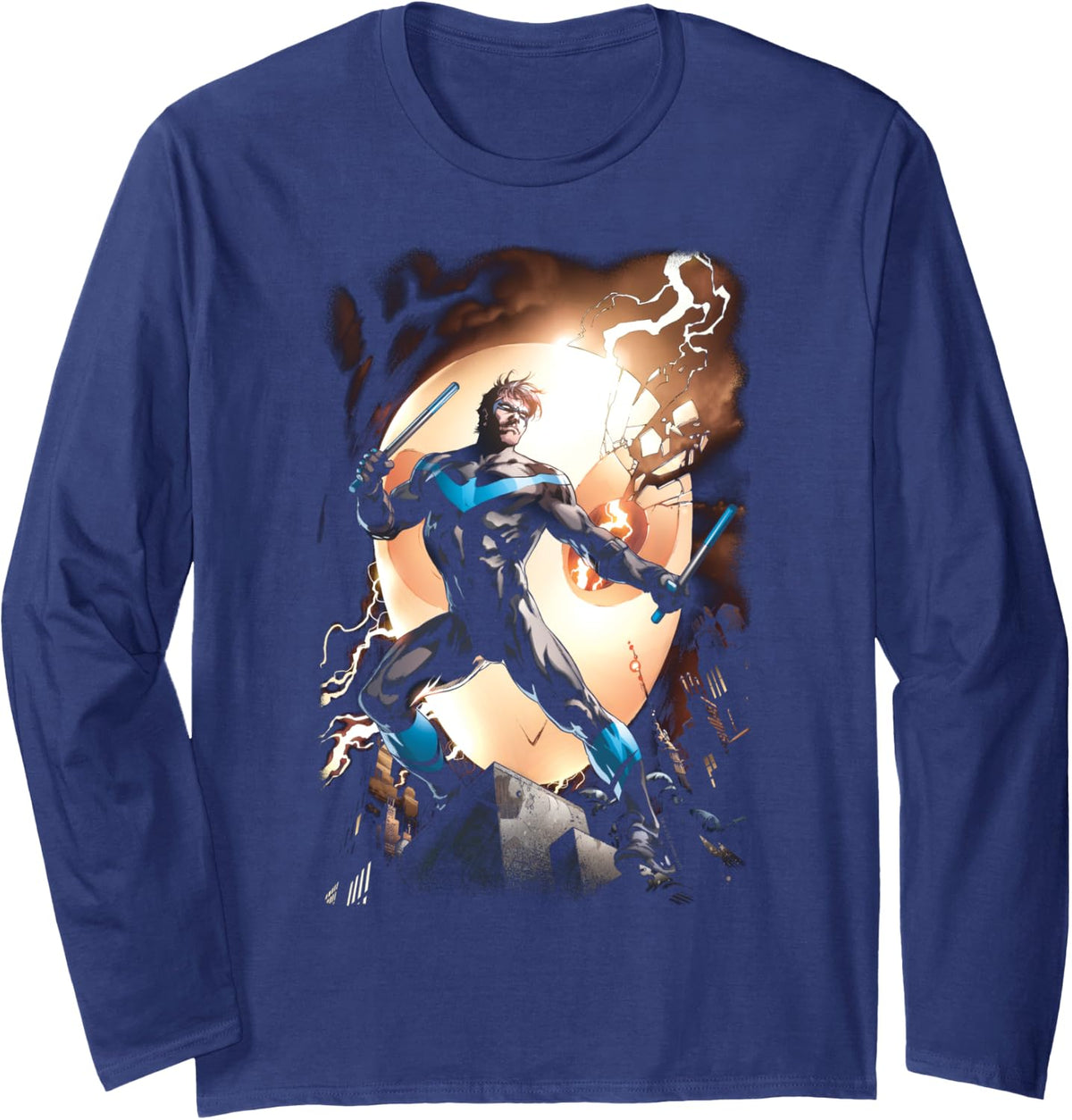 Batman Nightwing Against Owls Long Sleeve Long Sleeve T Shirt Streetwear Style US Top Pick