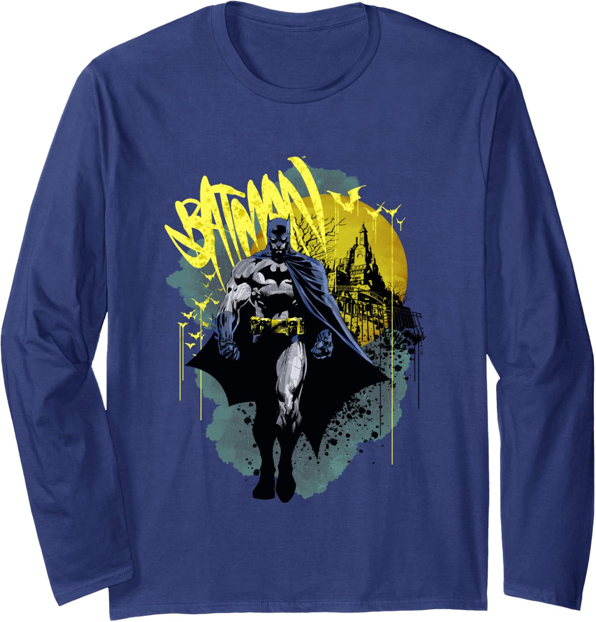DC Comics Batman The Dark Knight Splatter Graffiti Spotlight Long Sleeve Long Sleeve T Shirt Viral TikTok Find Fan Favor