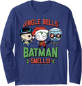 DC Comics Christmas Villains Jingle Bells Batman Smells Long Sleeve Long Sleeve T Shirt Premium Print Fan Favorite