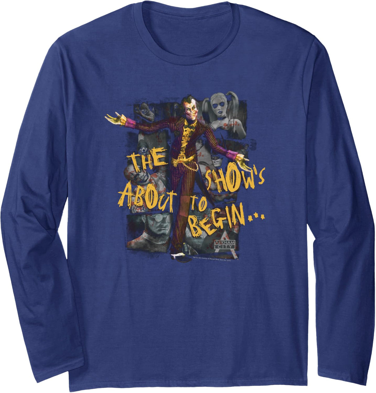 Batman Arkham City The Joker About to Begin Long Sleeve Long Sleeve T Shirt Comfort Fit Everyday Wear
