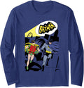Batman Vintage Classic Batman Robin Comic Spotlight Heroes Long Sleeve Long Sleeve T Shirt Streetwear Style Hot Right No