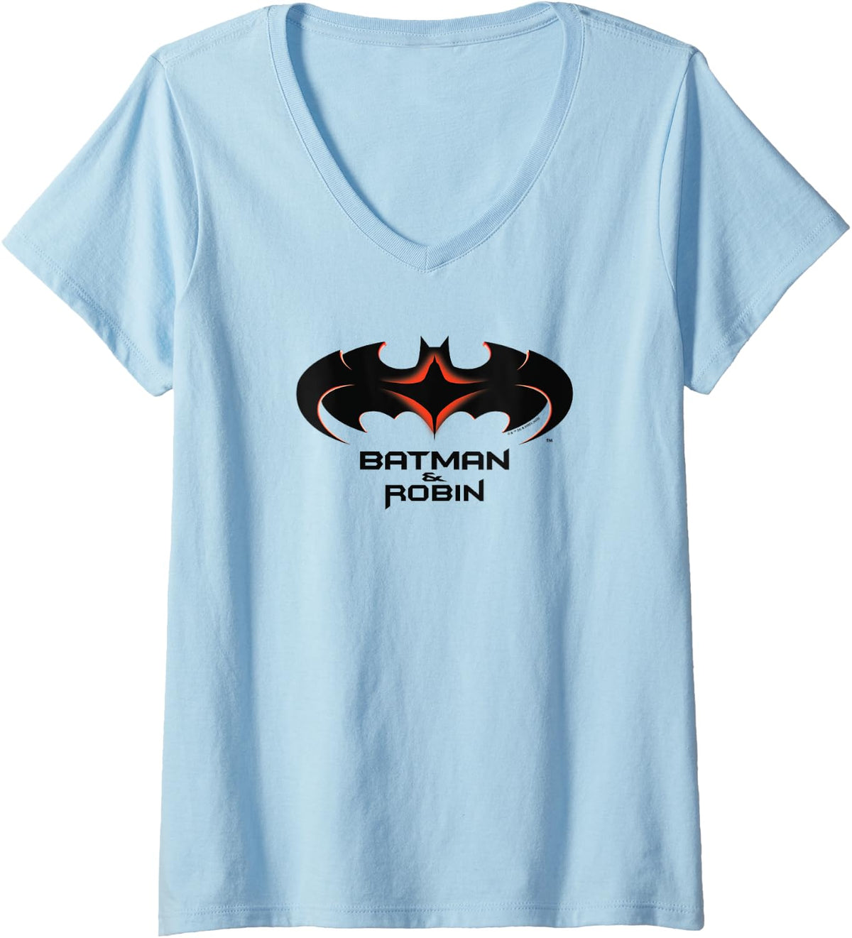Womens Batman and Robin 1997 Logo and Symbol V Neck Apparel Viral TikTok Find Everyday Wear