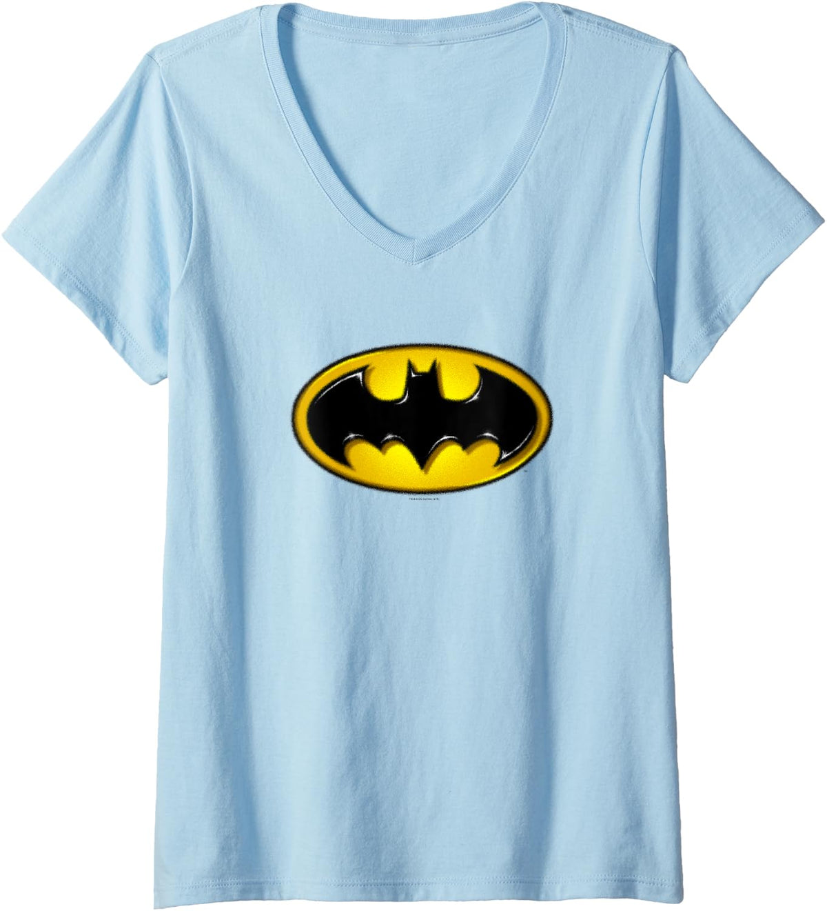 Womens Batman Airbrush Bat Symbol V Neck Apparel Streetwear Style Fan Favorite