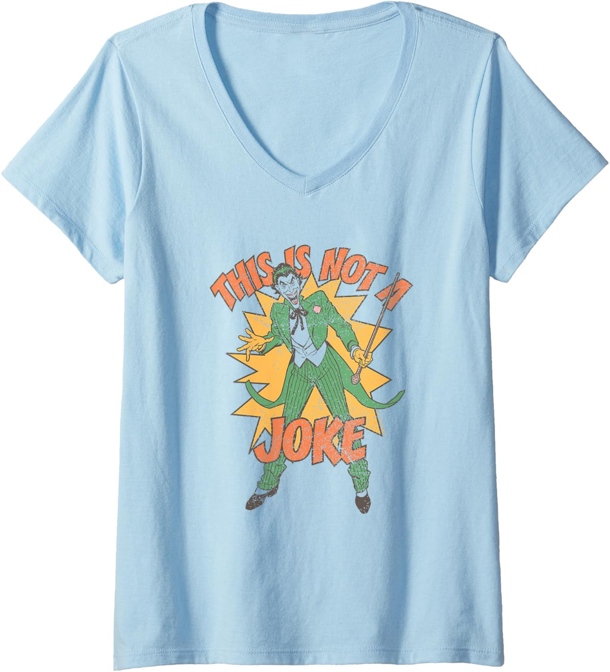 Batman Vintage Comic This Is Not A Joke Distressed Joker V Neck Apparel Streetwear Style Best Seller Look