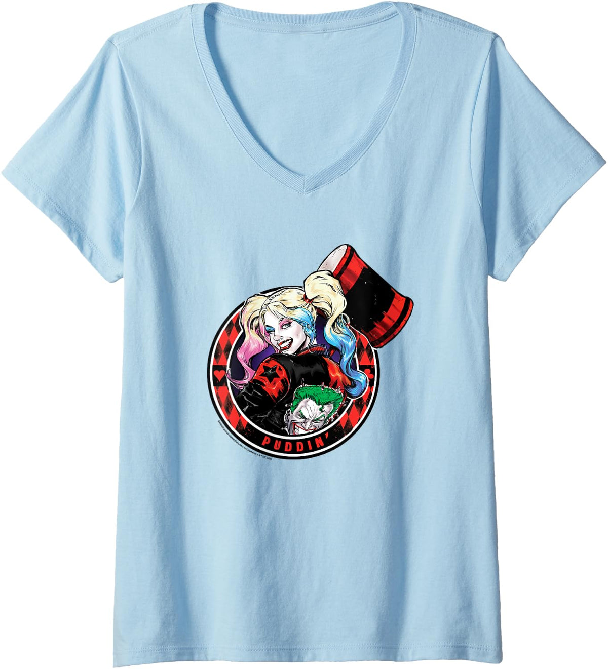 Womens Batman Harley Quinn Vs The Joker Puddin V Neck Apparel Premium Print Best Seller Look