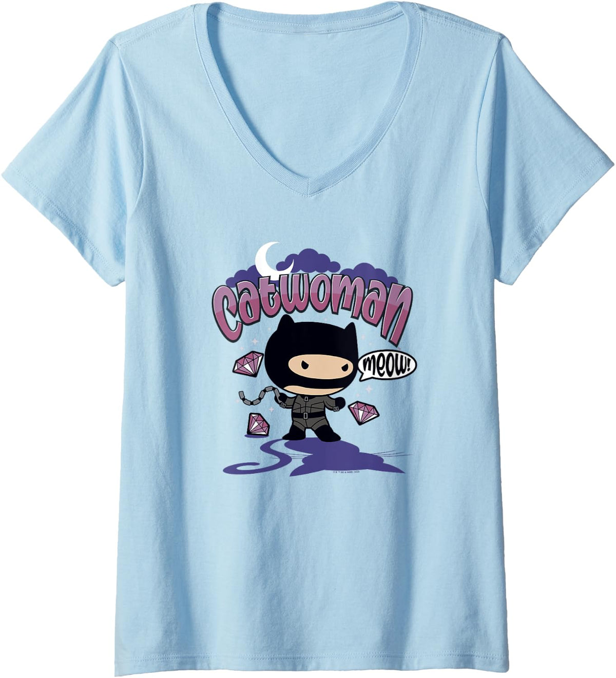 The Batman Catwoman Chibi Diamonds Poster V Neck Apparel Viral TikTok Find Fan Favorite