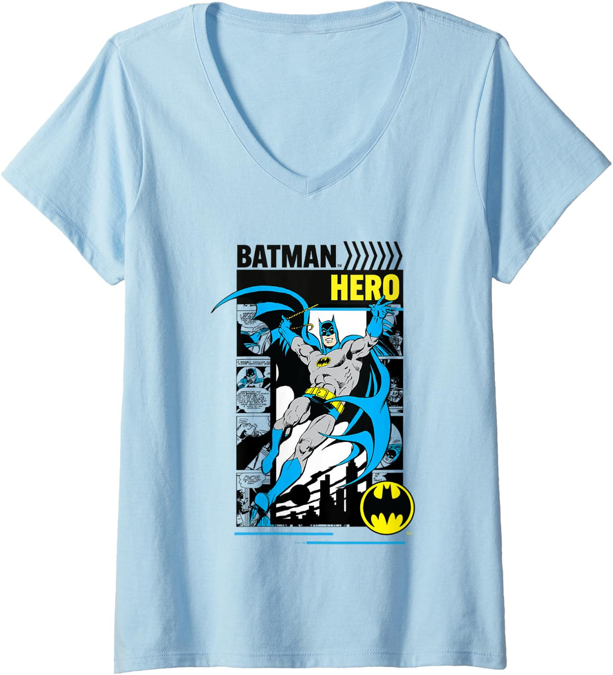 DC Comics Batman The Big Book Of Batman Vintage Poster V Neck Apparel Premium Print Fan Favorite