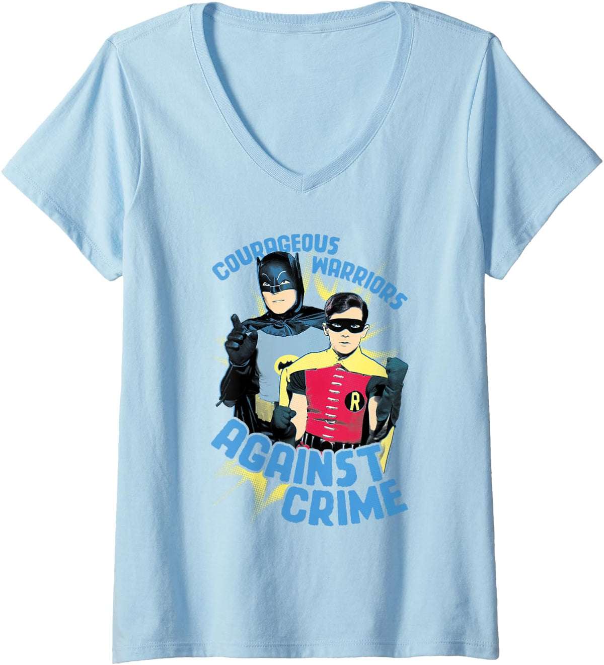 Womens Batman Classic TV Series Courageous Warriors V Neck Apparel Streetwear Style Hot Right Now
