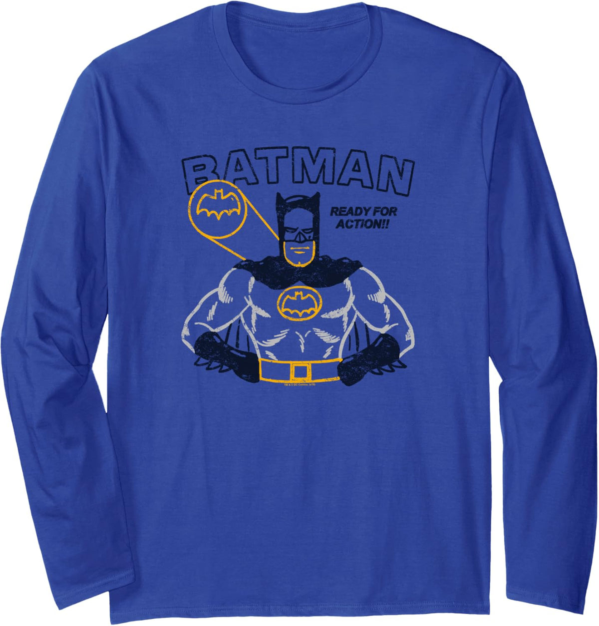 Batman Retro Ready For Action Long Sleeve Long Sleeve T Shirt Streetwear Style Everyday Wear