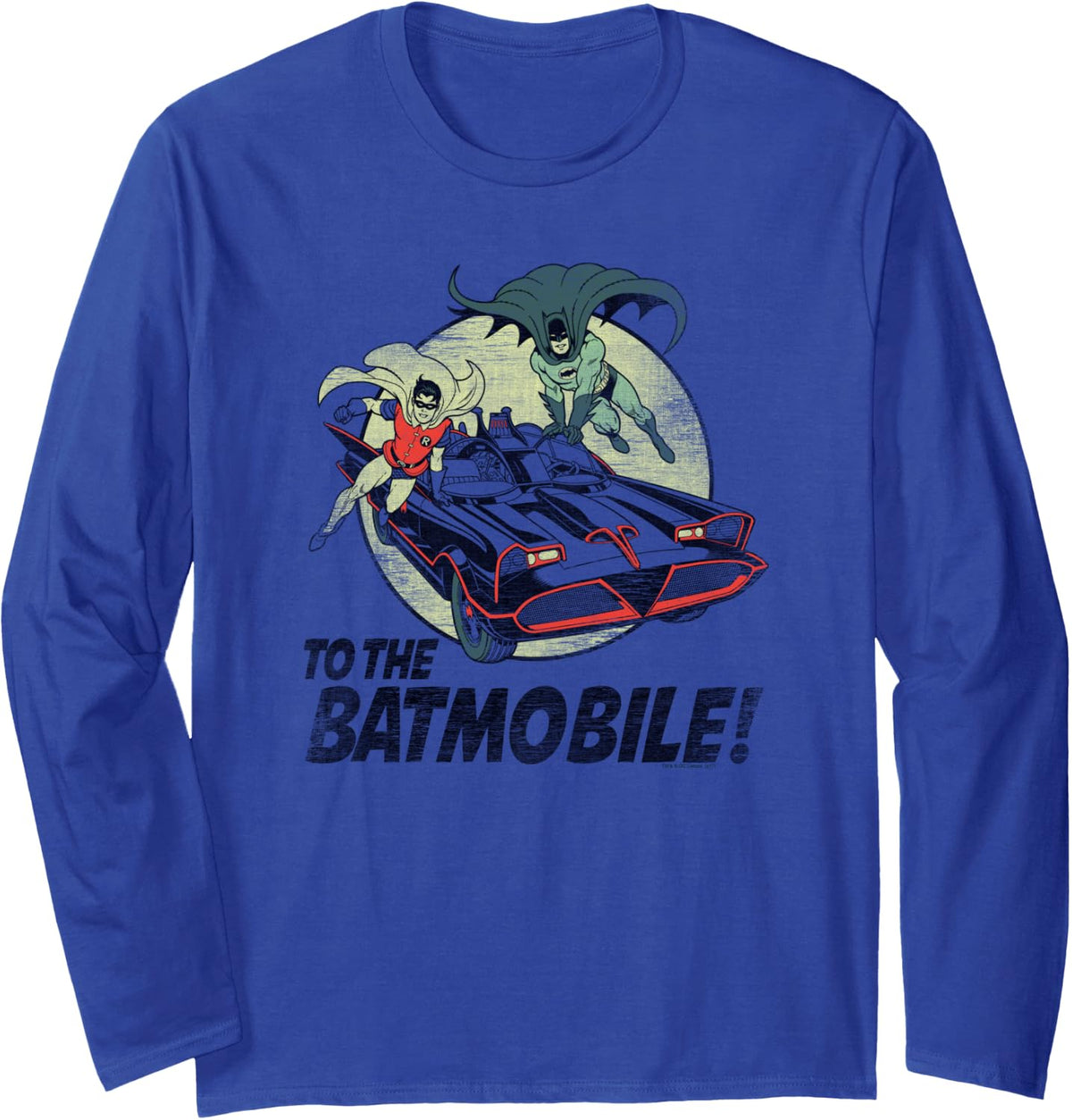 Batman Classic TV Series To the Batmobile Long Sleeve Long Sleeve T Shirt Premium Print Everyday Wear