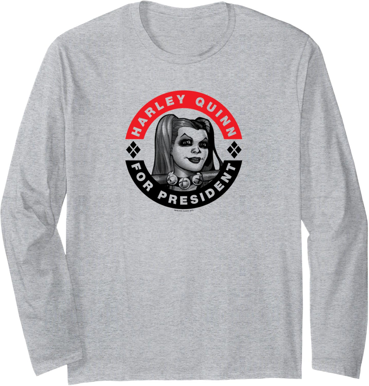 Batman Harley Quinn for President Long Sleeve Long Sleeve T Shirt Comfort Fit Hot Right Now