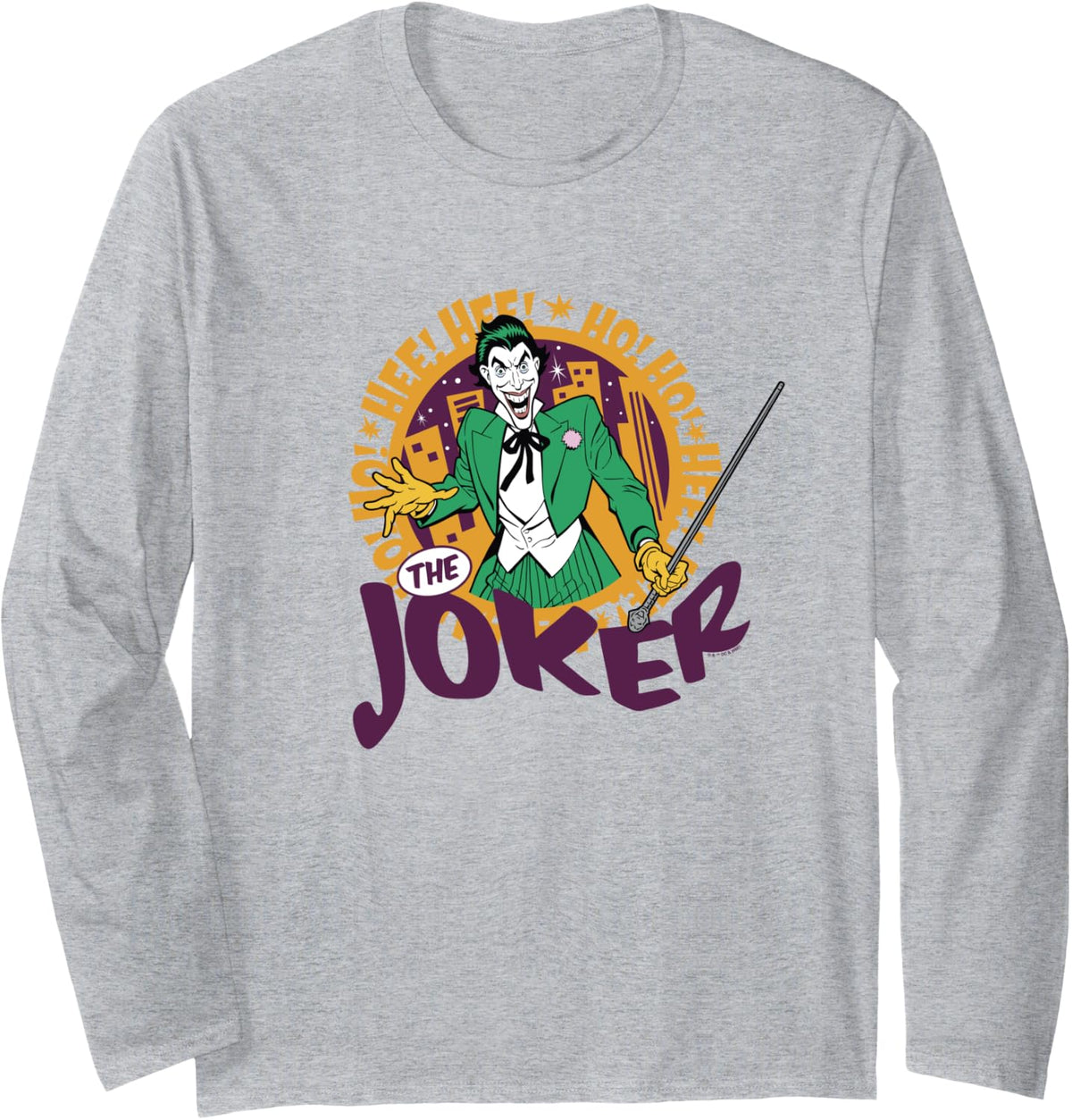 Batman The Joker Big Evil Smile Hee Hee Ho Portrait Logo Long Sleeve Long Sleeve T Shirt Trending US US Top Pick