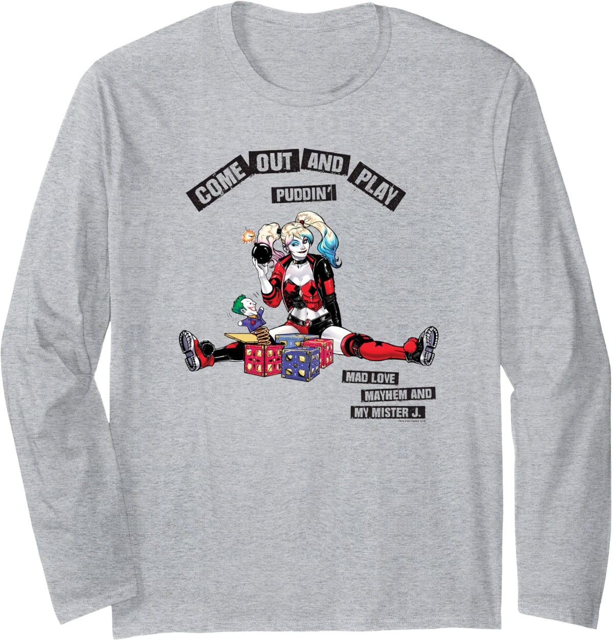 Batman Harley Quinn Come Out and Play Long Sleeve Long Sleeve T Shirt Comfort Fit US Top Pick