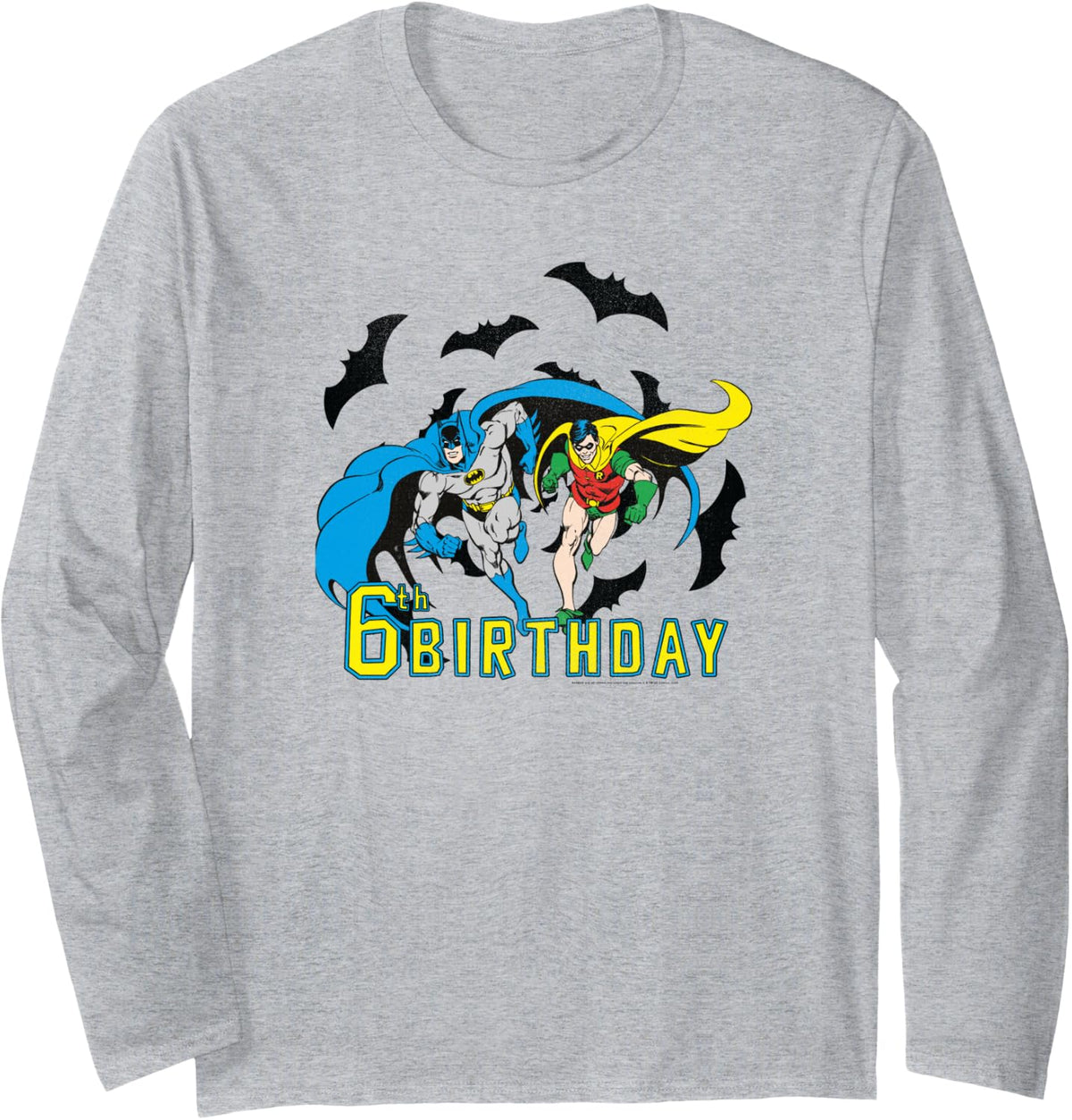 DC Comics Batman And Robin 6th Birthday Bats Long Sleeve Long Sleeve T Shirt Viral TikTok Find Everyday Wear