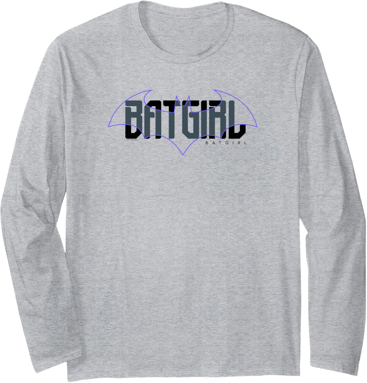DC Comics Batman Batgirl Bat Logo Overlay Alt Long Sleeve Long Sleeve T Shirt Premium Print Everyday Wear