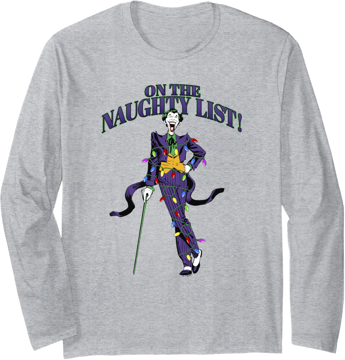 DC Comics Batman Christmas Joker On The Naughty List Long Sleeve Long Sleeve T Shirt Premium Print Hot Right Now