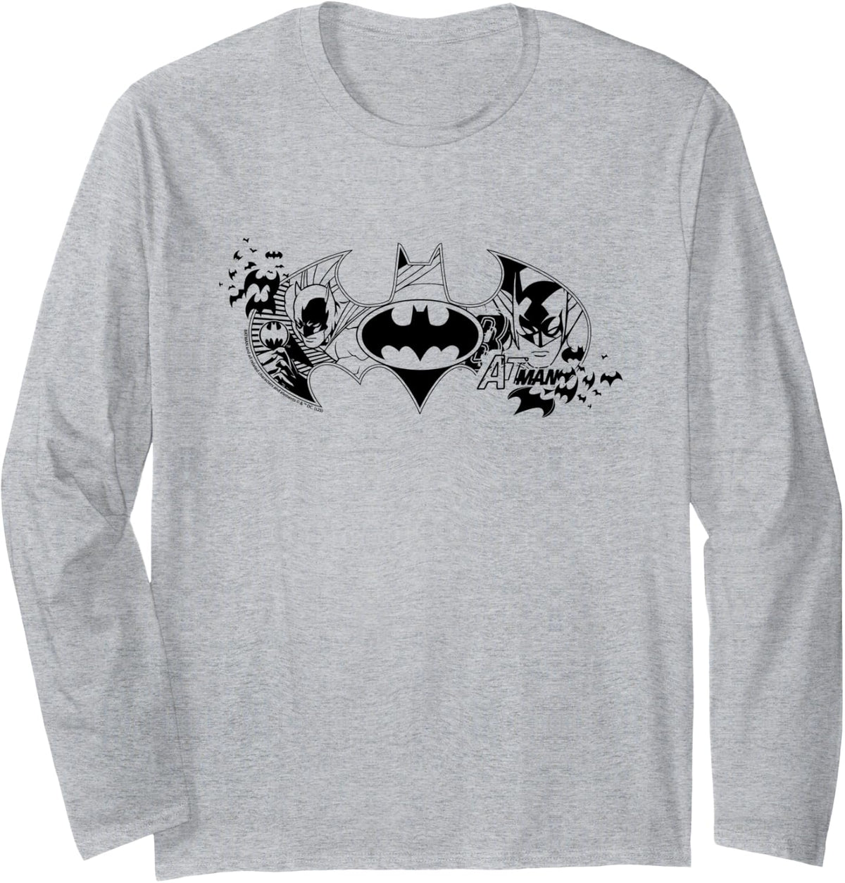 Batman Bat Symbol Montage Long Sleeve Long Sleeve T Shirt Premium Print Best Seller Look