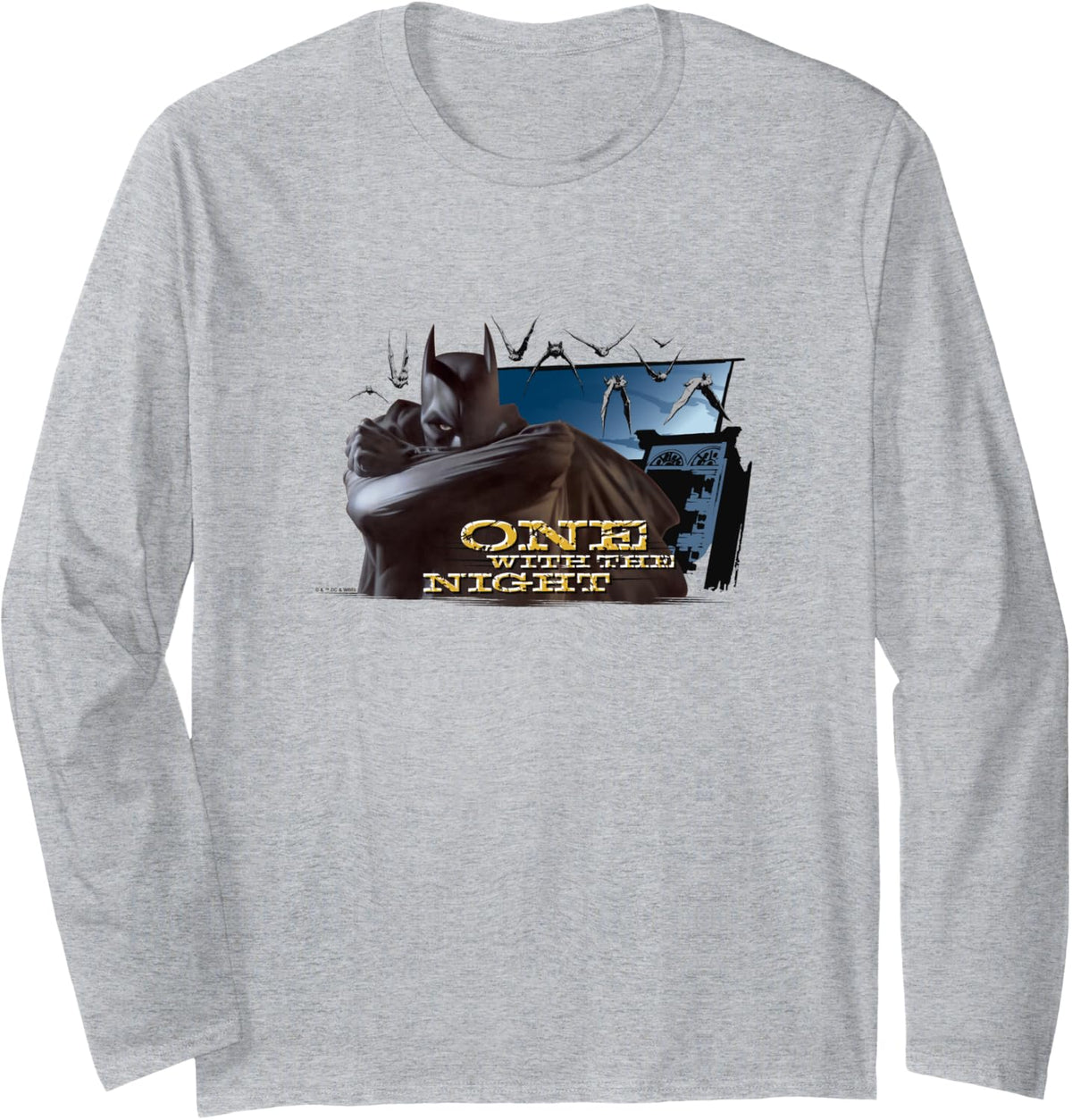 Batman Begins Retro Pop One With The Night Stencil Poster Long Sleeve Long Sleeve T Shirt Trending US Fan Favorite