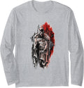 WB100 DC Comics Batman Red Black Line Art Sketch Long Sleeve Long Sleeve T Shirt Streetwear Style Hot Right Now