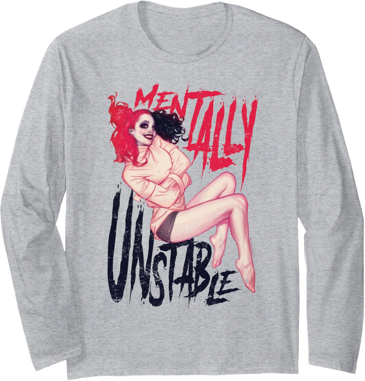 Batman Harley Quinn Mentally Unstable Long Sleeve Long Sleeve T Shirt High Search Demand Best Seller Look
