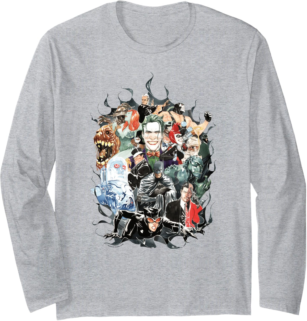 Batman Cape of Villains Long Sleeve Long Sleeve T Shirt Comfort Fit US Top Pick