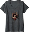 Womens Batman v Superman Wonder Woman Winged Goddess V Neck Apparel Trending US Everyday Wear