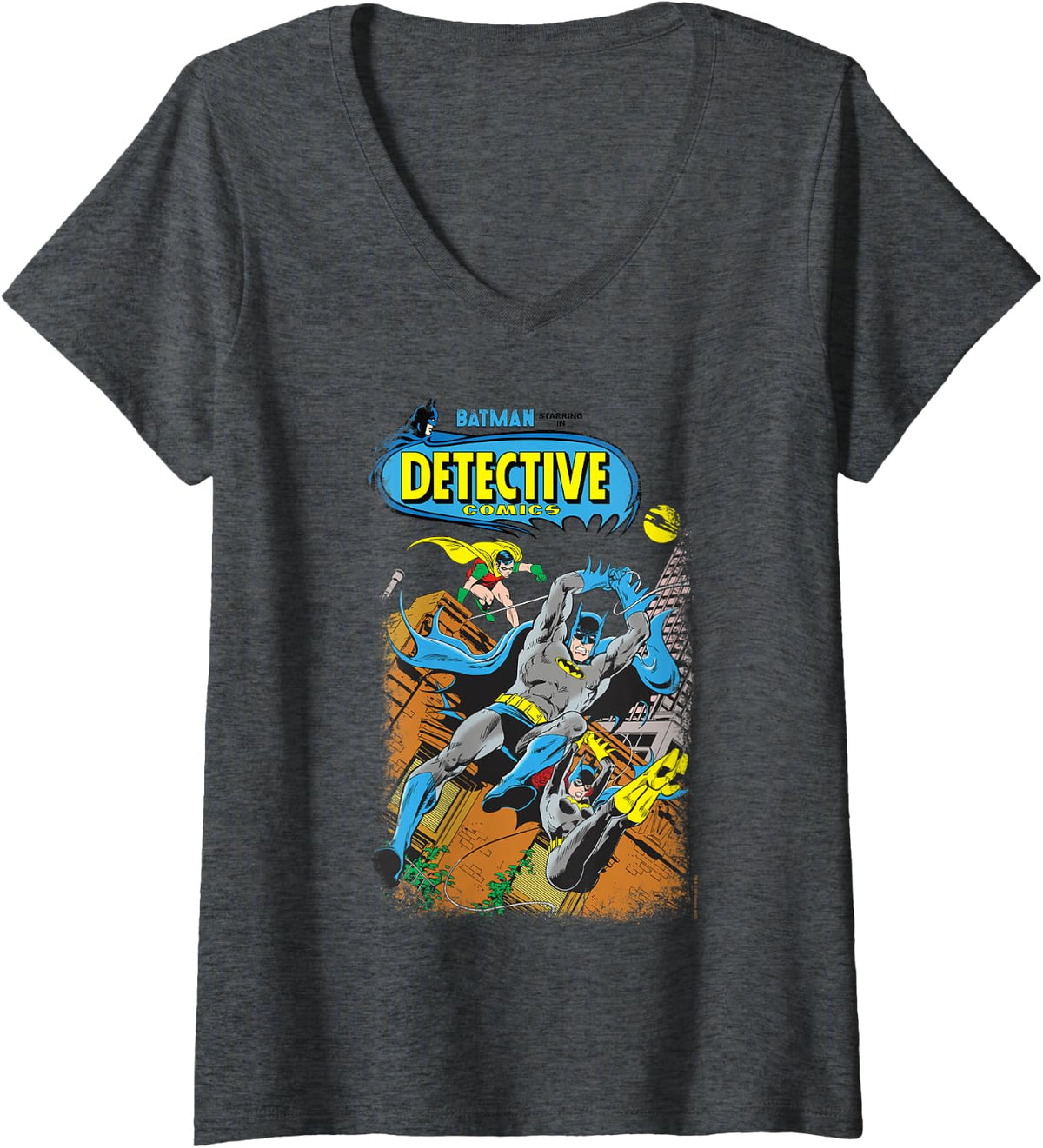 Womens Batman Detective 487 Cover V Neck Apparel Streetwear Style Everyday Wear