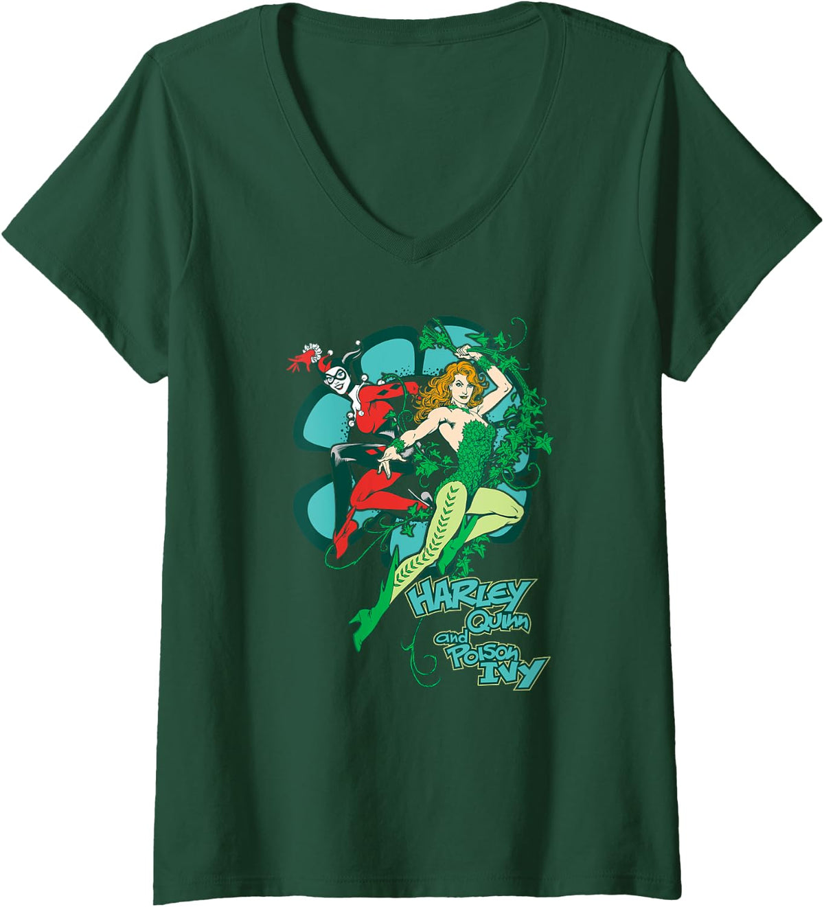 Womens Batman Harley and Ivy V Neck Apparel Streetwear Style Everyday Wear