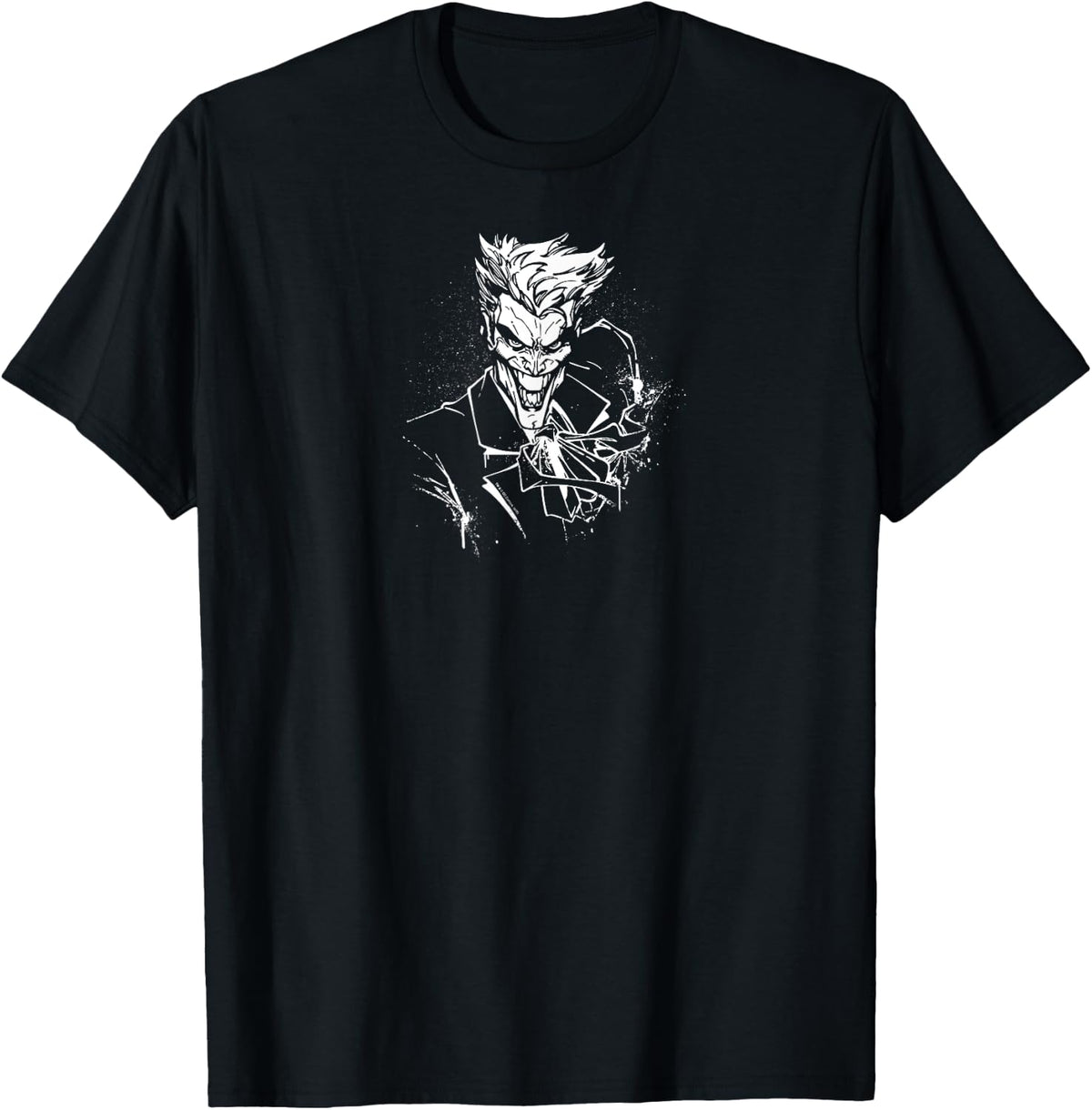 Batman Joker s Splatter Smile T Shirt T Shirt Comfort Fit Everyday Wear