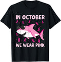 Breast Cancer Shirts Kids Shark In October We Wear Pink Boys T-Shirt | Premium Quality | Aesthetic Design