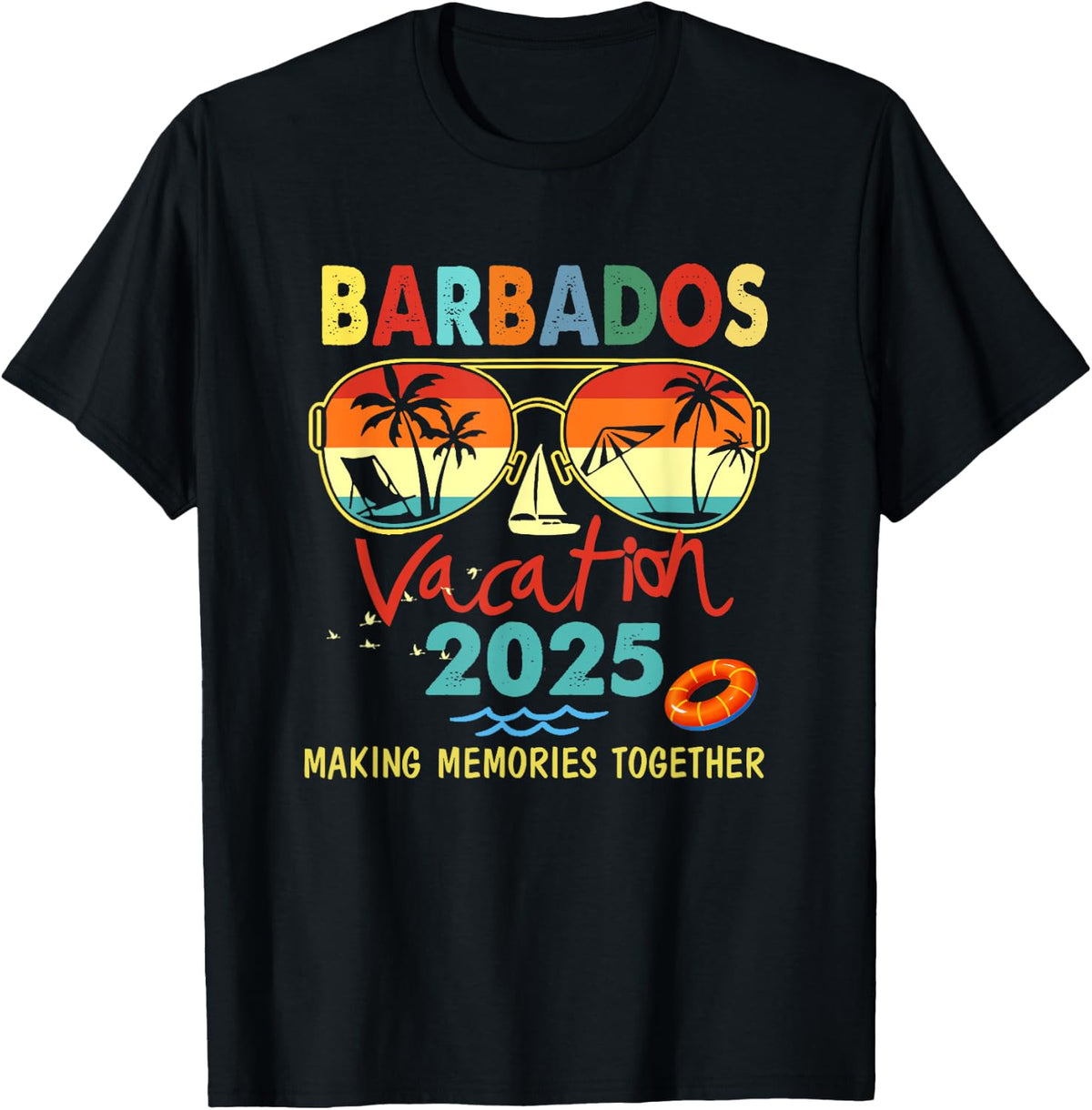 Group Trip Retro Barbados Vacation 2025 Memories Matching Shirt 157