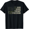 God Guns the Politician Freedom Funny Camouflage Pro Gun USA Flag Shirt